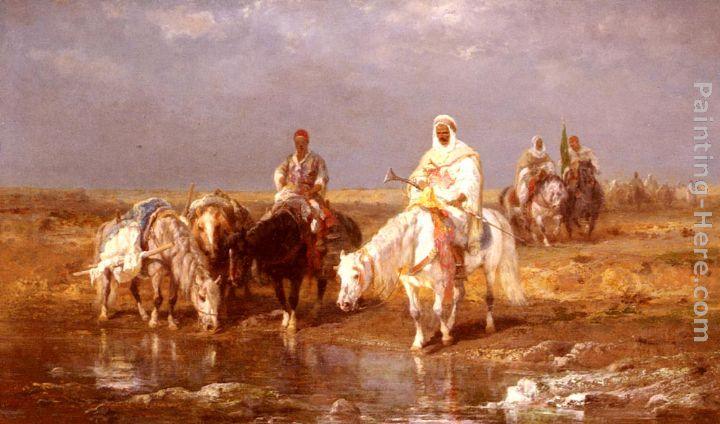 Adolf Schreyer At the Watering Hole